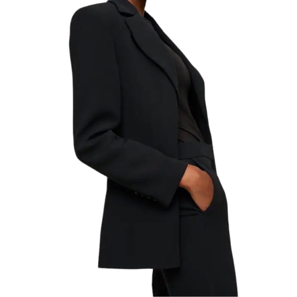 NWT! Mango MNG Back Slit Hems Flare Trousers In Black Size US 8 - Picture 12 of 12